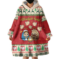 Poland Christmas Wearable Blanket Hoodie Polish Pierogi Mascot Nativity Scene - Wonder Print Shop