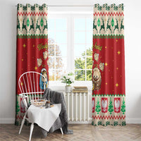 Poland Christmas Window Curtain Polish Pierogi Mascot Nativity Scene - Wonder Print Shop