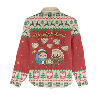 Poland Christmas Women Casual Shirt Polish Pierogi Mascot Nativity Scene - Wonder Print Shop