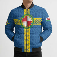 Pembrokeshire Wales Bomber Puffer Jacket Flag And Map Celtic Style - Wonder Print Shop