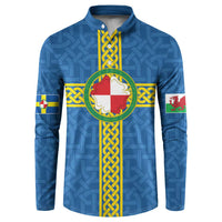 Pembrokeshire Wales Button Sweatshirt Flag And Map Celtic Style - Wonder Print Shop