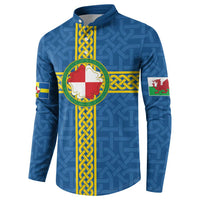 Pembrokeshire Wales Button Sweatshirt Flag And Map Celtic Style - Wonder Print Shop