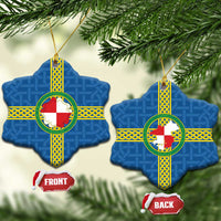 Pembrokeshire Wales Ceramic Ornament Flag And Map Celtic Style - Wonder Print Shop