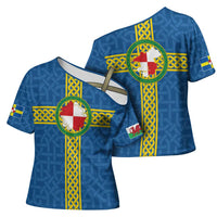 Pembrokeshire Wales Cross Shoulder Shirt Flag And Map Celtic Style - Wonder Print Shop