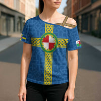 Pembrokeshire Wales Cross Shoulder Shirt Flag And Map Celtic Style - Wonder Print Shop