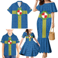 Pembrokeshire Wales Family Matching Mermaid Dress and Hawaiian Shirt Flag And Map Celtic Style - Wonder Print Shop