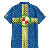 Pembrokeshire Wales Family Matching Off The Shoulder Long Sleeve Dress and Hawaiian Shirt Flag And Map Celtic Style - Wonder Print Shop