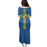 Pembrokeshire Wales Family Matching Puletasi and Hawaiian Shirt Flag And Map Celtic Style - Wonder Print Shop