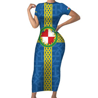 Pembrokeshire Wales Family Matching Short Sleeve Bodycon Dress and Hawaiian Shirt Flag And Map Celtic Style - Wonder Print Shop