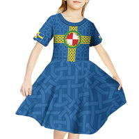 Pembrokeshire Wales Kid Short Sleeve Dress Flag And Map Celtic Style - Wonder Print Shop