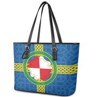 Pembrokeshire Wales Leather Tote Bag Flag And Map Celtic Style - Wonder Print Shop