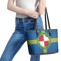 Pembrokeshire Wales Leather Tote Bag Flag And Map Celtic Style - Wonder Print Shop