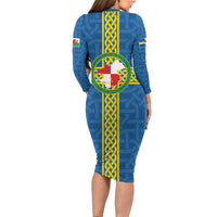 Pembrokeshire Wales Long Sleeve Bodycon Dress Flag And Map Celtic Style - Wonder Print Shop