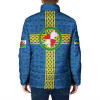 Pembrokeshire Wales Padded Jacket Flag And Map Celtic Style - Wonder Print Shop