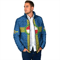 Pembrokeshire Wales Padded Jacket Flag And Map Celtic Style - Wonder Print Shop