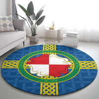 Pembrokeshire Wales Round Carpet Flag And Map Celtic Style - Wonder Print Shop