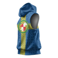 Pembrokeshire Wales Sleeveless Hoodie Flag And Map Celtic Style - Wonder Print Shop