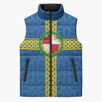Pembrokeshire Wales Sleeveless Puffer Jacket Flag And Map Celtic Style - Wonder Print Shop