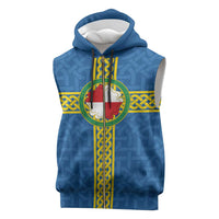 Pembrokeshire Wales Sleeveless Zip Hoodie Flag And Map Celtic Style - Wonder Print Shop