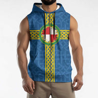 Pembrokeshire Wales Sleeveless Zip Hoodie Flag And Map Celtic Style - Wonder Print Shop