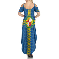 Pembrokeshire Wales Summer Maxi Dress Flag And Map Celtic Style - Wonder Print Shop