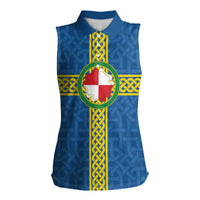 Pembrokeshire Wales Women Sleeveless Polo Shirt Flag And Map Celtic Style - Wonder Print Shop