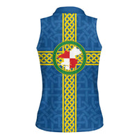 Pembrokeshire Wales Women Sleeveless Polo Shirt Flag And Map Celtic Style - Wonder Print Shop