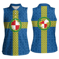 Pembrokeshire Wales Women Sleeveless Polo Shirt Flag And Map Celtic Style - Wonder Print Shop