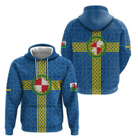 Pembrokeshire Wales Zip Hoodie Flag And Map Celtic Style - Wonder Print Shop