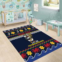 Personalized Pembrokeshire Wales Christmas Area Rug The Lovespoon Puffin - Wonder Print Shop