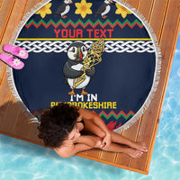 Personalized Pembrokeshire Wales Christmas Beach Blanket The Lovespoon Puffin - Wonder Print Shop