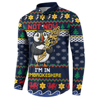 Personalized Pembrokeshire Wales Christmas Button Sweatshirt The Lovespoon Puffin - Wonder Print Shop