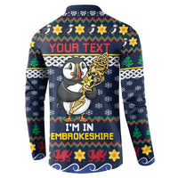 Personalized Pembrokeshire Wales Christmas Button Sweatshirt The Lovespoon Puffin - Wonder Print Shop