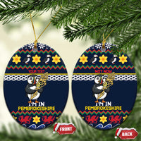 Personalized Pembrokeshire Wales Christmas Ceramic Ornament The Lovespoon Puffin - Wonder Print Shop