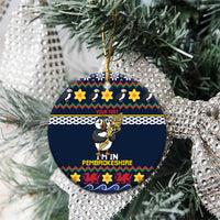 Personalized Pembrokeshire Wales Christmas Ceramic Ornament The Lovespoon Puffin - Wonder Print Shop