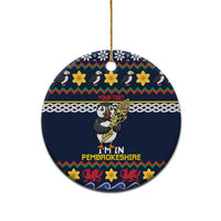 Personalized Pembrokeshire Wales Christmas Ceramic Ornament The Lovespoon Puffin - Wonder Print Shop