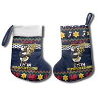Personalized Pembrokeshire Wales Christmas Stocking The Lovespoon Puffin - Wonder Print Shop