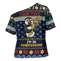Personalized Pembrokeshire Wales Christmas Cross Shoulder Shirt The Lovespoon Puffin - Wonder Print Shop