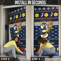 Personalized Pembrokeshire Wales Christmas Door Cover The Lovespoon Puffin - Wonder Print Shop