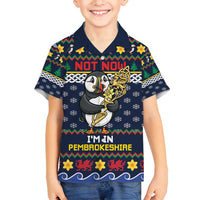 Personalized Pembrokeshire Wales Christmas Family Matching Puletasi and Hawaiian Shirt The Lovespoon Puffin - Wonder Print Shop
