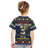 Personalized Pembrokeshire Wales Christmas Kid T Shirt The Lovespoon Puffin - Wonder Print Shop