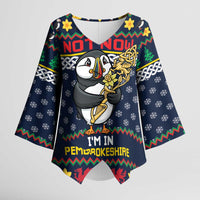 Personalized Pembrokeshire Wales Christmas Kimono Sleeve Blouse The Lovespoon Puffin - Wonder Print Shop