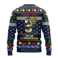 Personalized Pembrokeshire Wales Christmas Ugly Christmas Sweater The Lovespoon Puffin - Wonder Print Shop