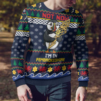 Personalized Pembrokeshire Wales Christmas Ugly Christmas Sweater The Lovespoon Puffin - Wonder Print Shop