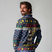 Personalized Pembrokeshire Wales Christmas Long Sleeve Polo Shirt The Lovespoon Puffin - Wonder Print Shop