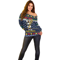 Personalized Pembrokeshire Wales Christmas Off Shoulder Sweater The Lovespoon Puffin - Wonder Print Shop