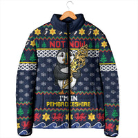 Personalized Pembrokeshire Wales Christmas Padded Jacket The Lovespoon Puffin - Wonder Print Shop