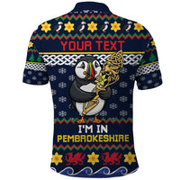 Personalized Pembrokeshire Wales Christmas Polo Shirt The Lovespoon Puffin - Wonder Print Shop
