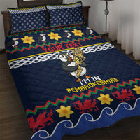 Personalized Pembrokeshire Wales Christmas Quilt Bed Set The Lovespoon Puffin - Wonder Print Shop