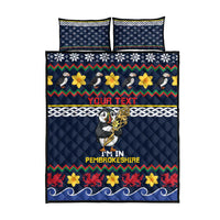 Personalized Pembrokeshire Wales Christmas Quilt Bed Set The Lovespoon Puffin - Wonder Print Shop